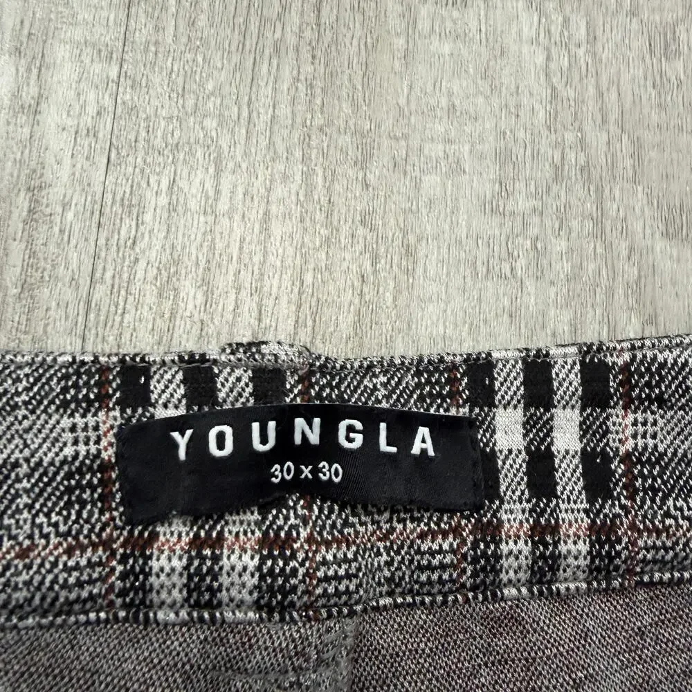 YoungLA Dapper Dress Pants Mens 30x30 Plaid Check 614 Stretch Skinny Fit YLA2112